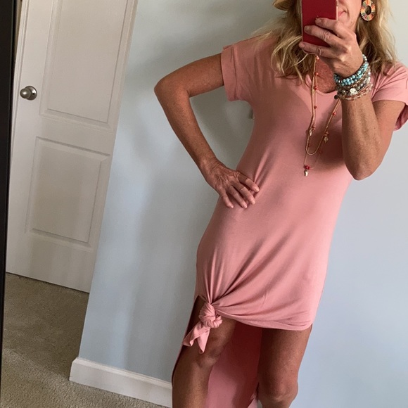 Blush Side Slit Midi Dress - Picture 2 of 9